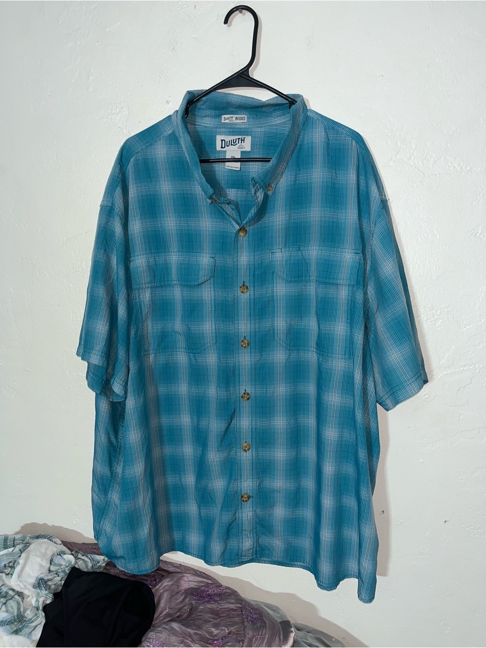 NEW Duluth Trading Shirt Plaid Lightweight 3X Outdoor Nylon Untucked Relaxed Fit